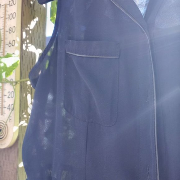 Temperance Navy Blue sheer tank dress with slip, size medium - Picture 3 of 6